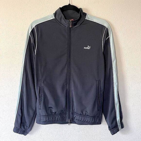 New! Women’s, PUMA, Gray & Light-Teal, Zip-Up, Polyester Active Jacket. Size Med - Picture 1 of 4